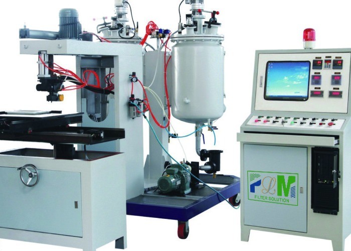 آلة الصب الأوتوماتيكية الكاملة PU-20F على تعبئة الختم في عنصر المرشح